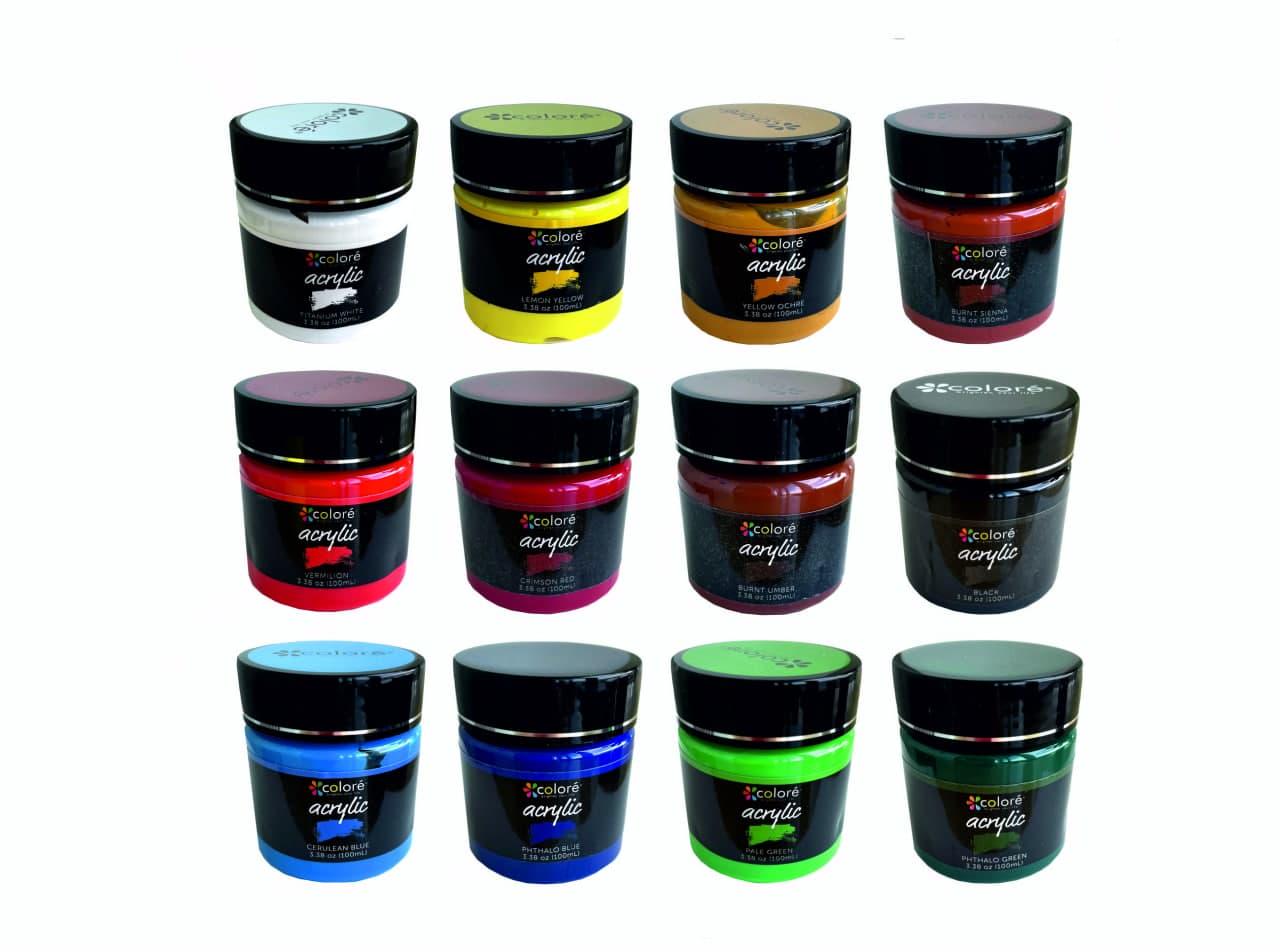 Акриловые краски 12 цветов 100 мл Art Planet