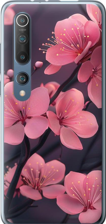 Чехол на Xiaomi Mi 10 Пурпурная сакура (6075t-1860-42517)