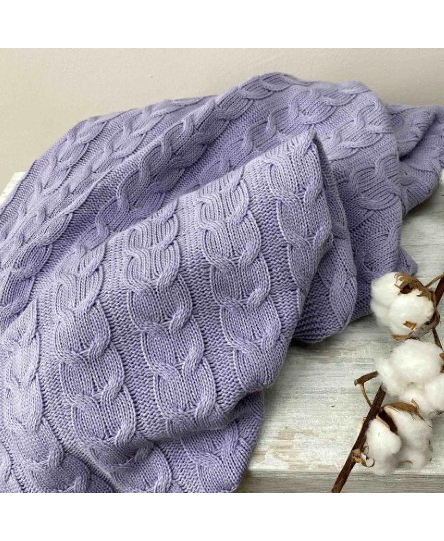 Плед Глория косы 140х180 Лаванда - фото 2