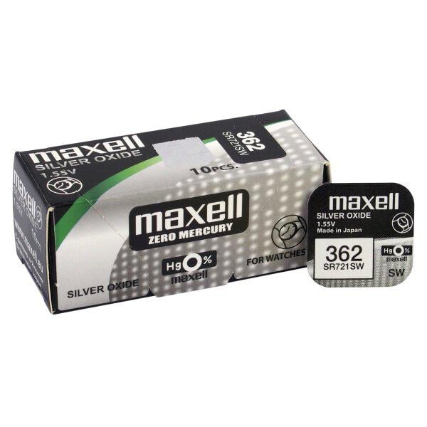 Батарейка часовая серебряно-цинковая Maxell 362 SR721SW G11 AG11 LR58 1,55V (25994241) - фото 2 Батарейка часовая серебряно-цинковая Maxell 362 SR721SW G11 AG11 LR58 1,55V (25994241) - фото 2