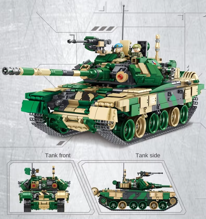 Конструктор детский Танк военный T-90 игровой 1773 деталей (2402604488) - фото 7 Конструктор детский Танк военный T-90 игровой 1773 деталей (2402604488) - фото 7