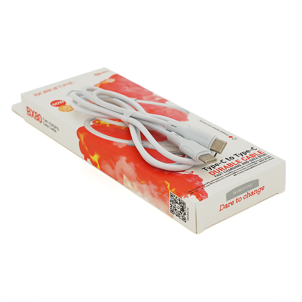 Кабель Borofone BX80 Type-C 3A 1 м Білий (30822)