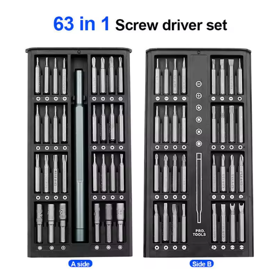 Отвертка с набором магнитных бит с чехлом 63в1 (2201473962) - фото 2