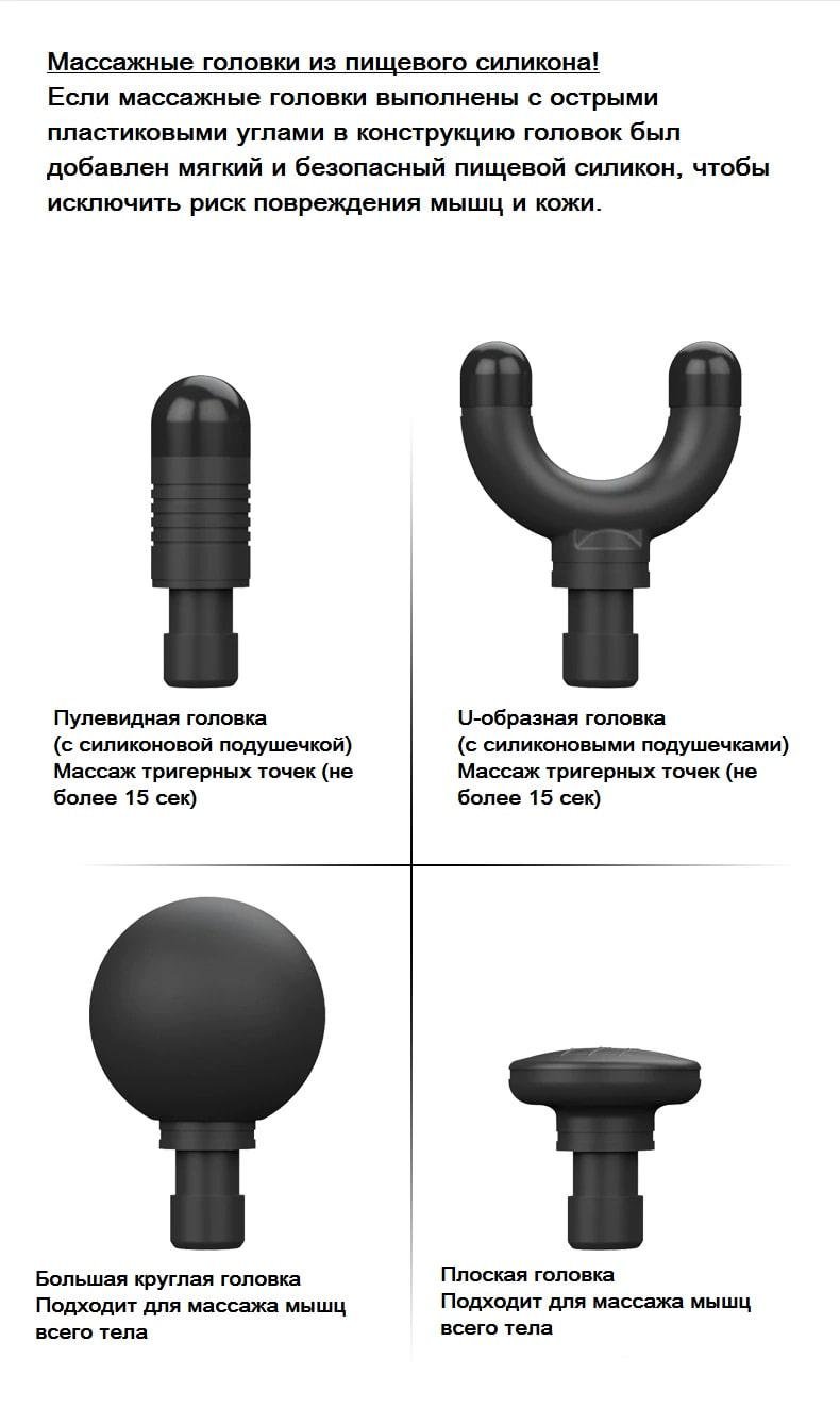 Массажер перкуссионный Booster Mini 2500 мАч Черный (2500) - фото 9