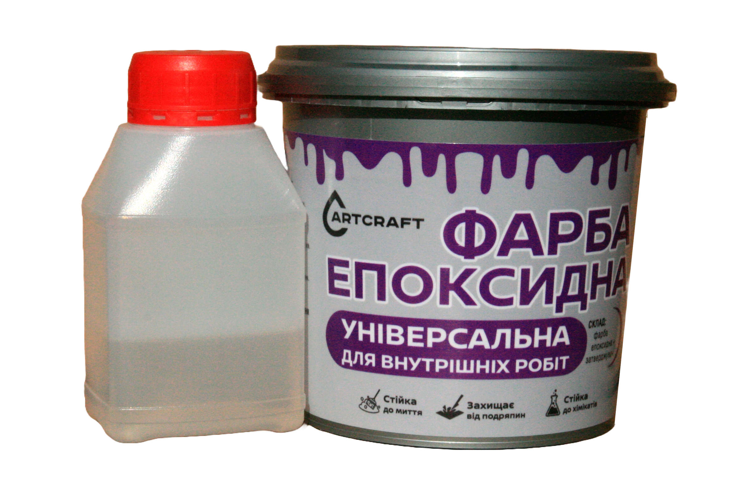 Краска эпоксидная ArtCraft универсальная для внутренних работ 1 кг Красный (PL-22011-cher1pl) - фото 3 Краска эпоксидная ArtCraft универсальная для внутренних работ 1 кг Красный (PL-22011-cher1pl) - фото 3