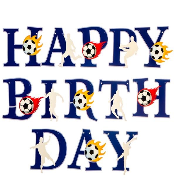 Паперова гірлянда Happy Birthday Football 300 см