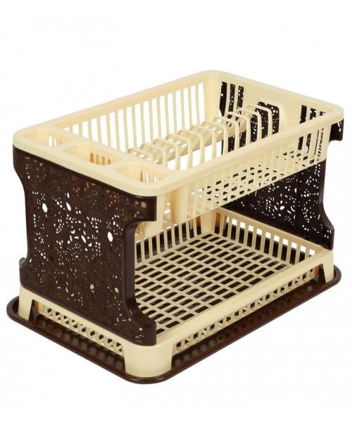 Сушка для посуду Мікс 2-х ярусна Коричневий (17781834)