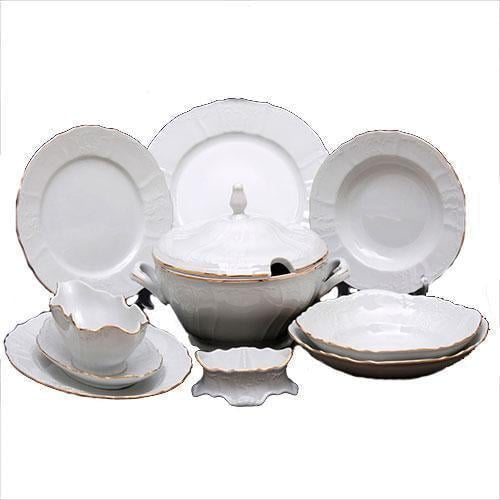 Столовий сервіз Thun Bernadotte обводка золота/порцеляна на 6 персон 26 пр. (311011M з)