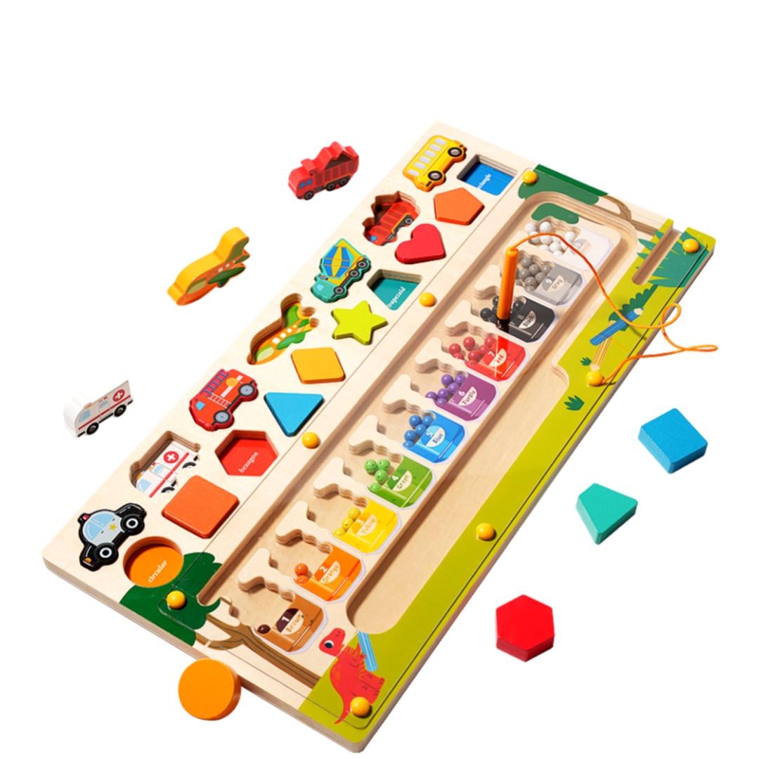 Игрушка обучающая деревянная Монтессори для развития логики и моторики детей с магнитной рыбалкой Soli yz02