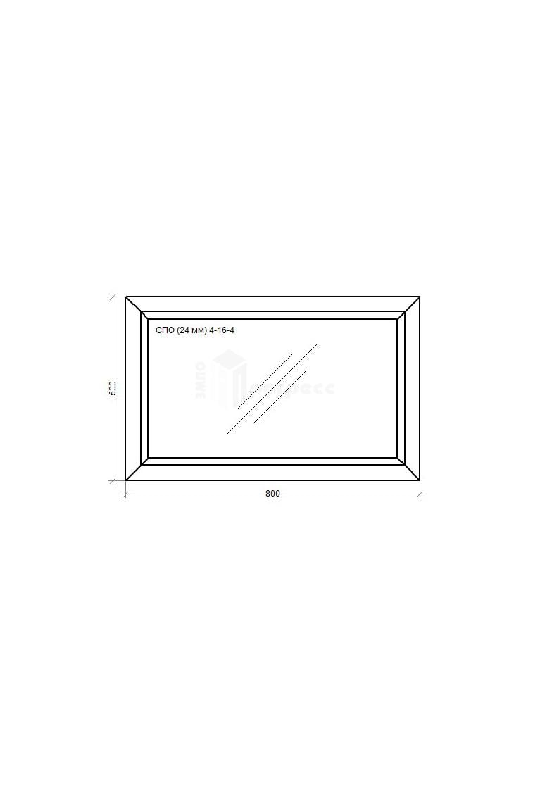Вікно металопластикове WDS Miroplast глухе 800х500 мм - фото 2