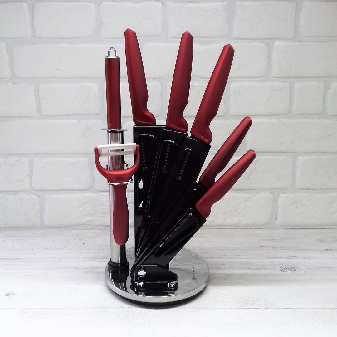 Набор кухонных ножей на подставке Edenberg EB-951 антибактериальное покрытие 8 предметов (2530555636) - фото 4 Набор кухонных ножей на подставке Edenberg EB-951 антибактериальное покрытие 8 предметов (2530555636) - фото 4