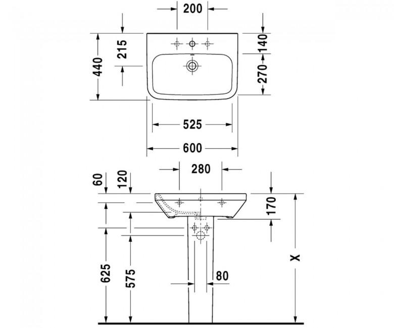 Умывальник подвесной Duravit Durastyle 60х44 см Белый (2319600000) - фото 4