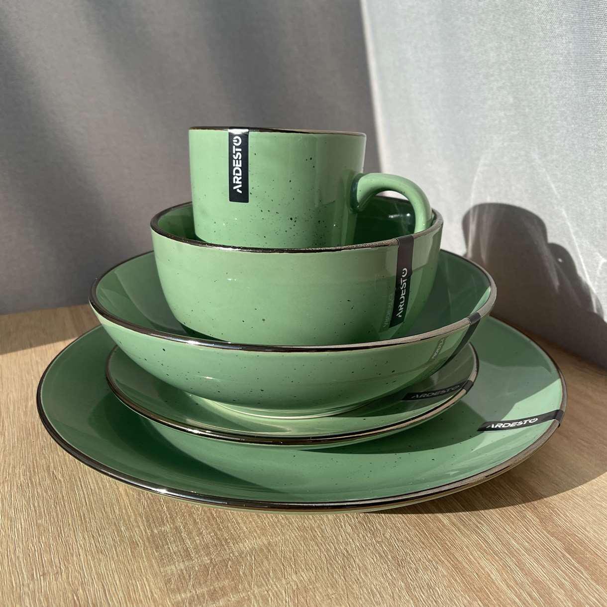 Сервіз столовий Ardesto Bagheria Pastel green 22 пр. Зелений (8-6-5086582)