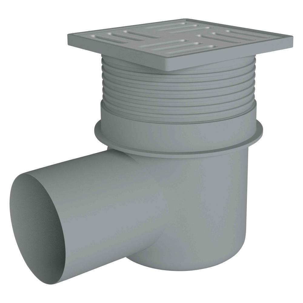 Трап ANI Plast TA1612 горизонтальный с нержавеющей решеткой 150x150 мм