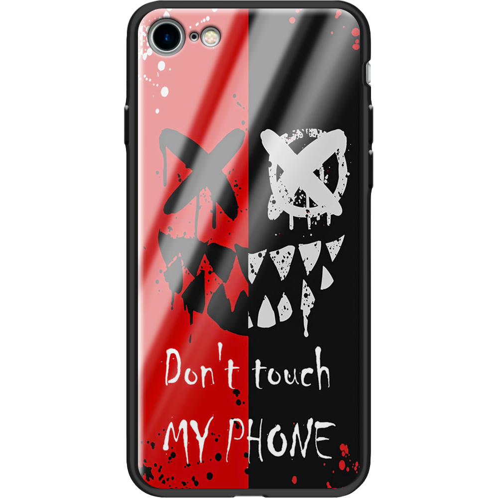 Чехол BoxFace Apple iPhone 7/8 SE  2020 Bad Smile Черный силикон со стеклом (26205-up2468-37543)