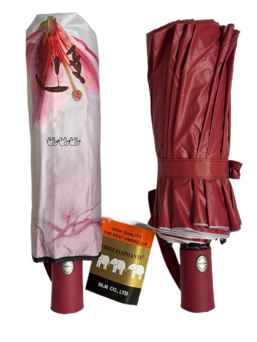 Парасолька-автомат жіноча Три Слона з квітами та однотонним куполом 16 спиць антивітер Червоний/Лілії (7569/1) - фото 4 Парасолька-автомат жіноча Три Слона з квітами та однотонним куполом 16 спиць антивітер Червоний/Лілії (7569/1) - фото 4