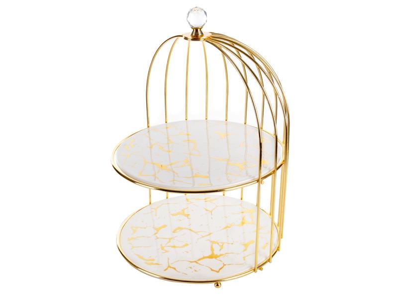 Блюдо святкове 2-х ярусне фафорове 25х40 см (926-002)