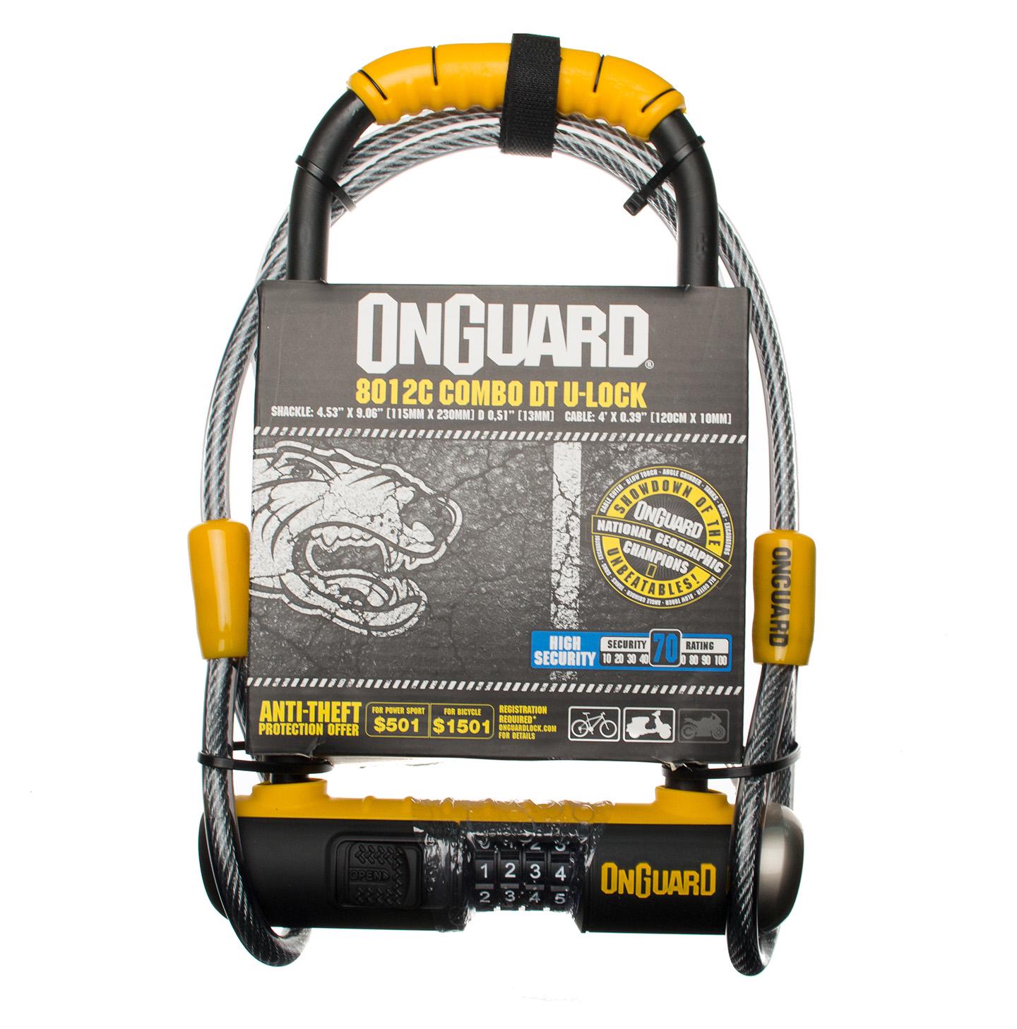 Велозамок кодовий Onguard U-lock 8012C BULLDOG COMBO DT 115x230 мм Чорно-жовтий - фото 3