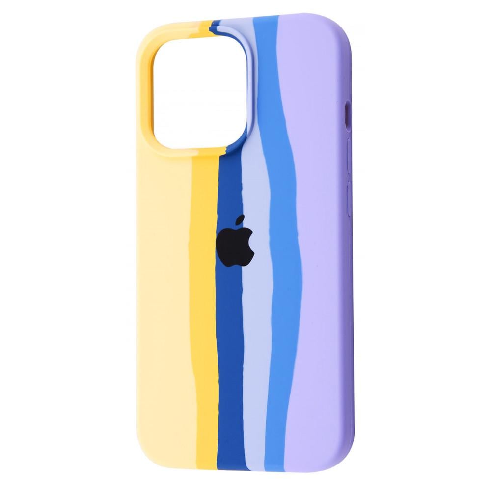 Чохол із м'якою підкладкою PRC Rainbow Silicone Case iPhone 13 Pro Max yellow/purple Жовтий Фіолетовий