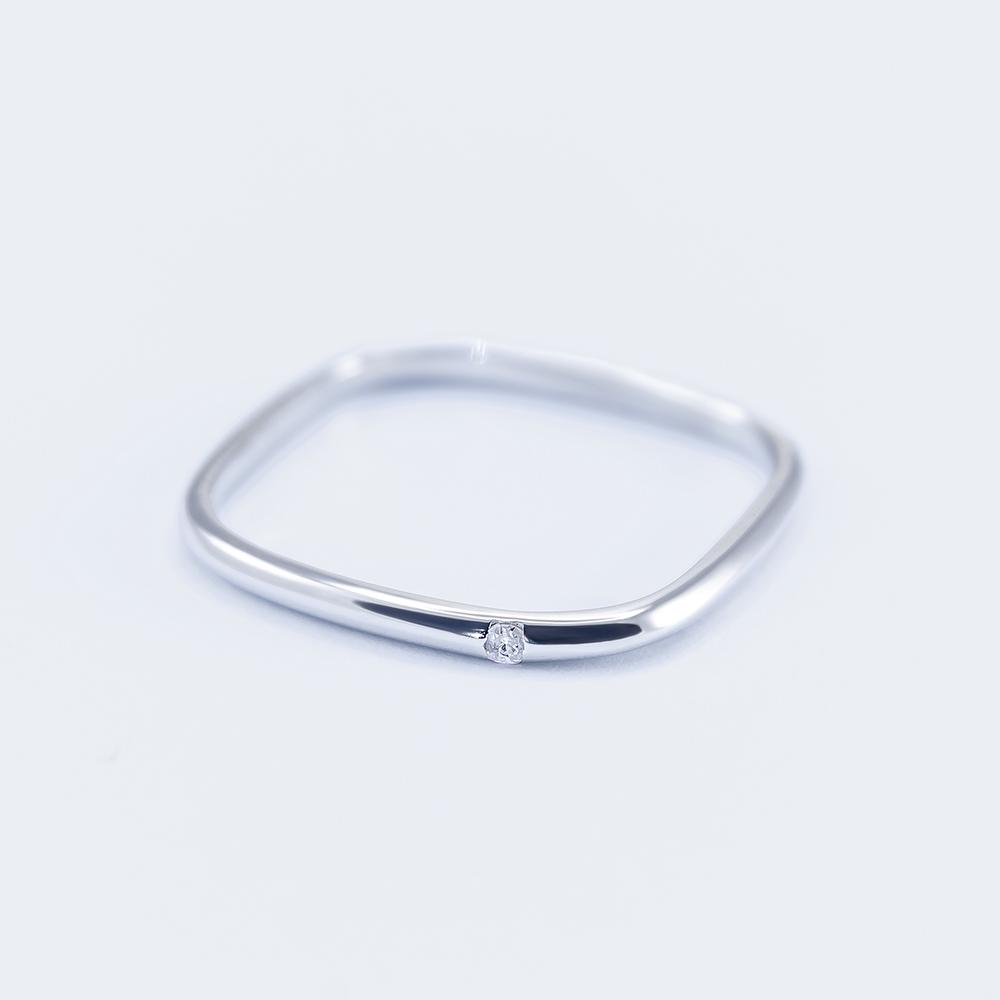 Серебряное кольцо квадратное (k2cr-37)