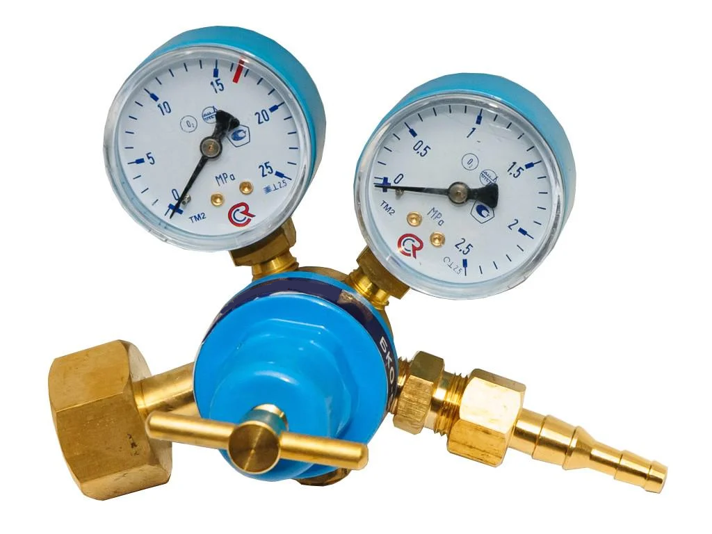 Кислородный редуктор с манометром БКО-50 25 МПа точечный прибор/латунь/малый (P-634)