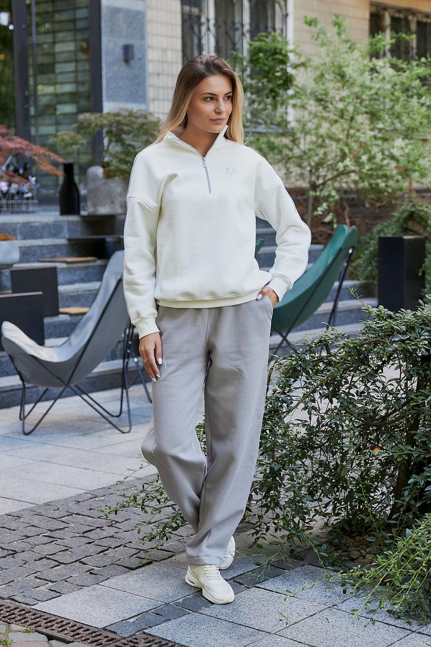 Костюм жіночий Лакоста М196.4 з начосом XXL Кремовий/Світло-сірий (982-1-64) - фото 1 Костюм жіночий Лакоста М196.4 з начосом XXL Кремовий/Світло-сірий (982-1-64) - фото 1