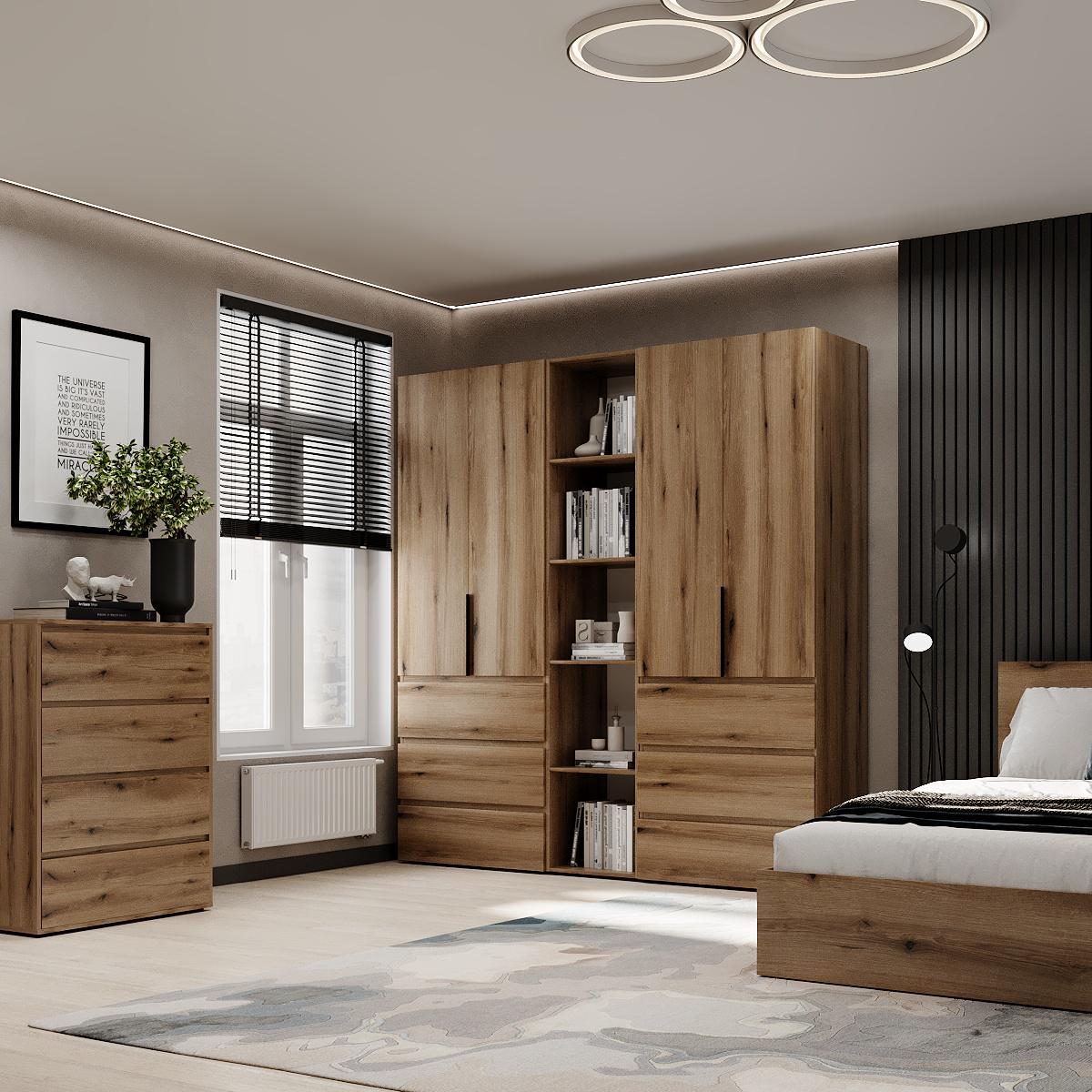 Шафа розпашна комбінована ART IN HEAD №6 Light 2000x500x2200 мм Дуб Евок прибережний (GALTK0610000000) - фото 3