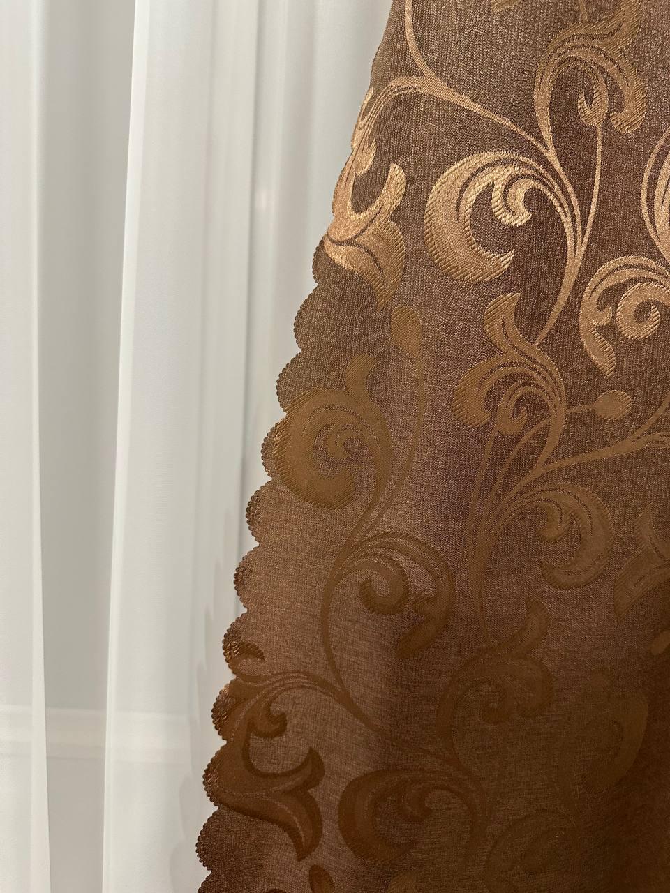 Штори Toscana жаккардові 1,5х2,7 м 2 шт. Шоколадний - фото 8 Штори Toscana жаккардові 1,5х2,7 м 2 шт. Шоколадний - фото 8