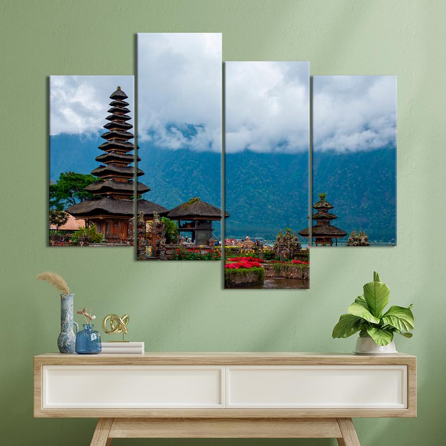 Картина город Вид на Храм Улун Дану Братан на Бали 129x90 см (A795-4)
