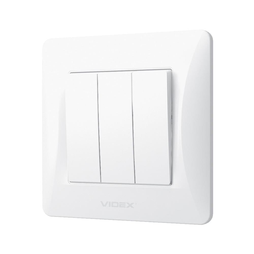 Вимикач Videx Binera зовнішній трьохклавішний накладний Білий (3112858) - фото 3