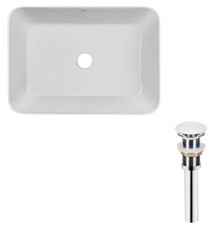 Раковина накладная прямоугольная Qtap Virgo 490х350х110 мм с донным клапаном PU02 White (QT18112261WN47305)