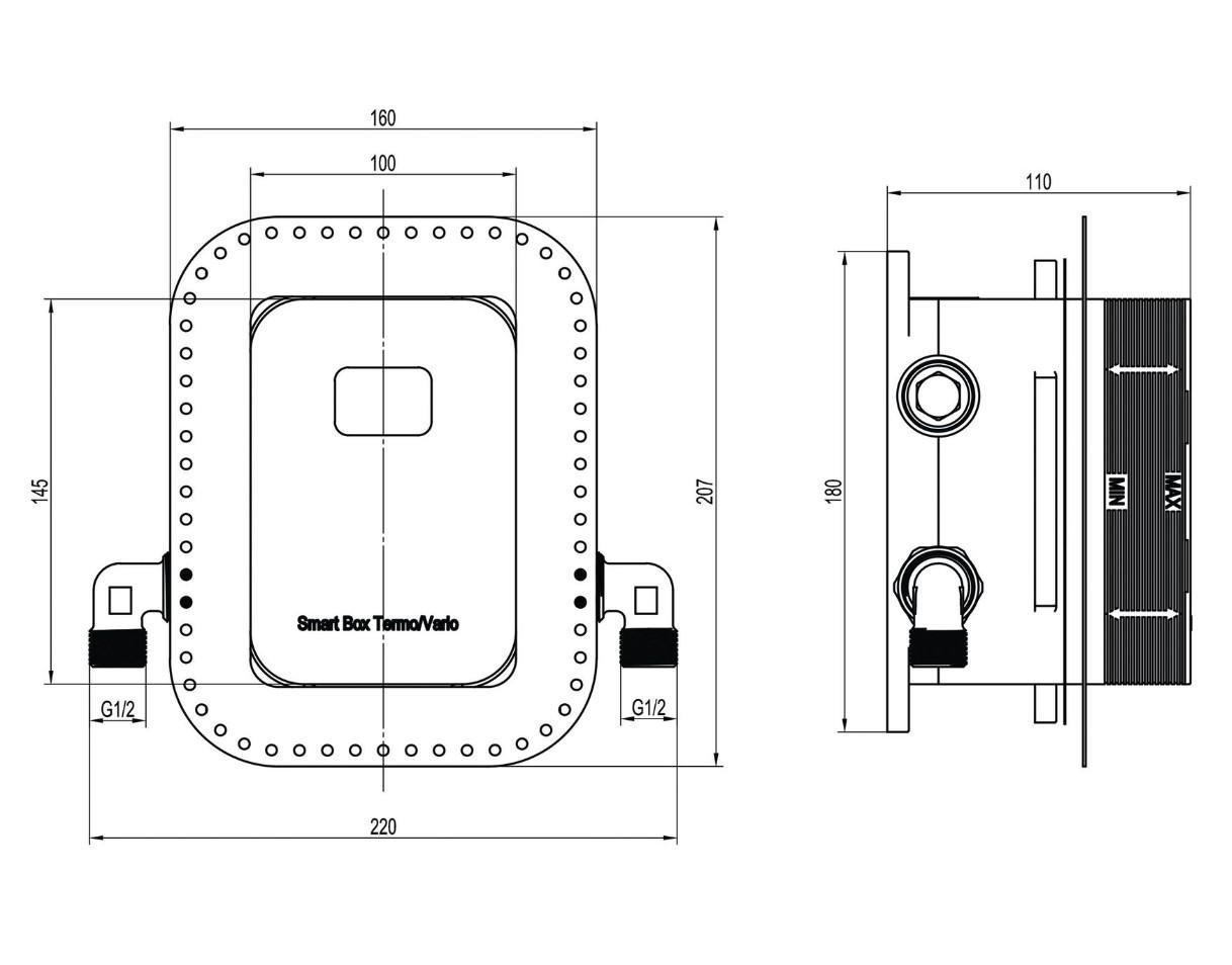 Змішувач для душу вбудований TOPAZ Odiss to 08117-L03-BL-TT з тропічним душем - фото 13