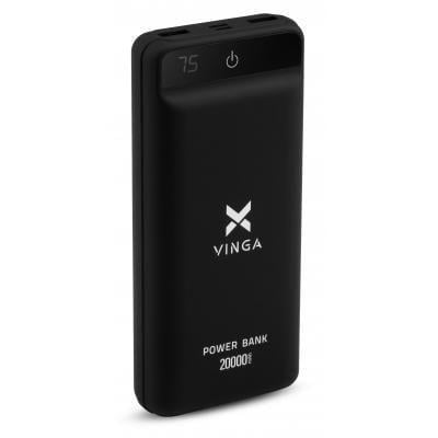 Повербанк Vinga 20000mAh soft touch Black (VPB2QLSBK)