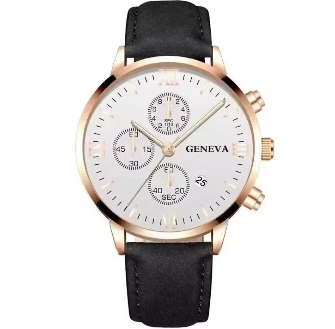 Часы мужские кварцевые круглые Белые