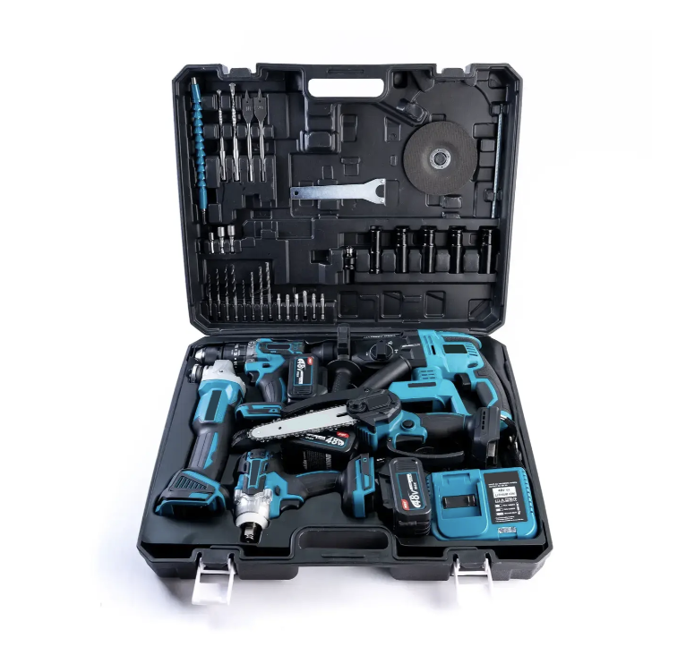 Набір електроінструментів 5в1 шуруповерт/болгарка/гайковерт/перфоратор/циркулярна пилка/акумуляторний кейсі (2904571251) Набір електроінструментів 5в1 шуруповерт/болгарка/гайковерт/перфоратор/циркулярна пилка/акумуляторний кейсі (2904571251)