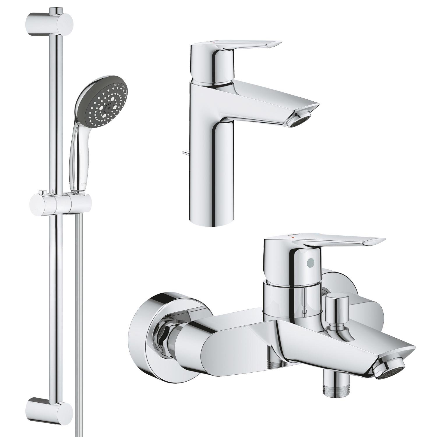 Набор смесителей для ванной комнаты Grohe QuickFix Start M-Size UA202301MQ 3в1 (1015) - фото 1