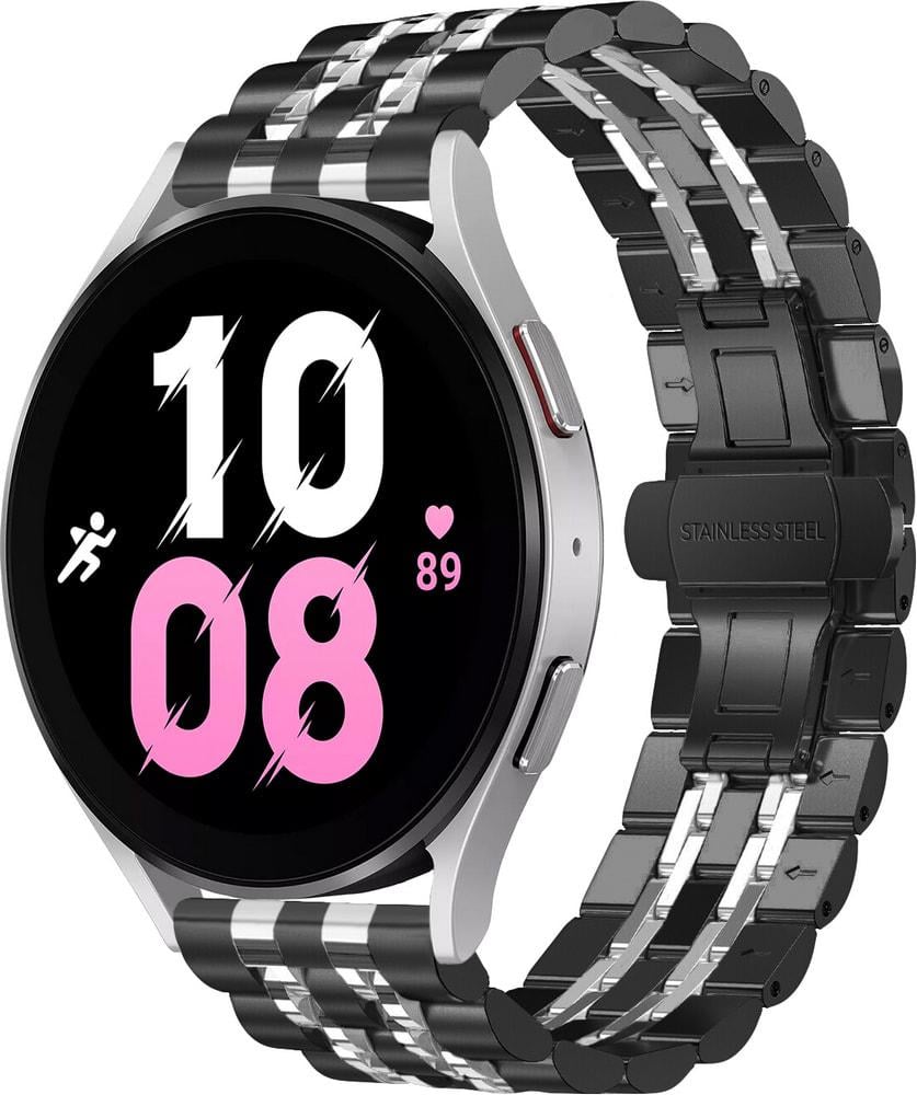 Браслет металевий Spinye Line для Galaxy Watch 5 44 мм Black Silver (29602-03)