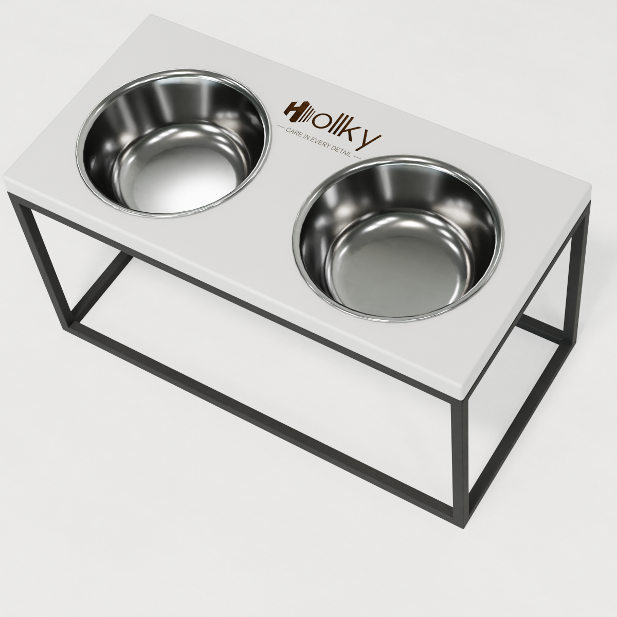 Миски на підставці для середніх і великих собак Hollky Base L 2х0,95 л (BL-422120-GRWH) - фото 5 Миски на підставці для середніх і великих собак Hollky Base L 2х0,95 л (BL-422120-GRWH) - фото 5