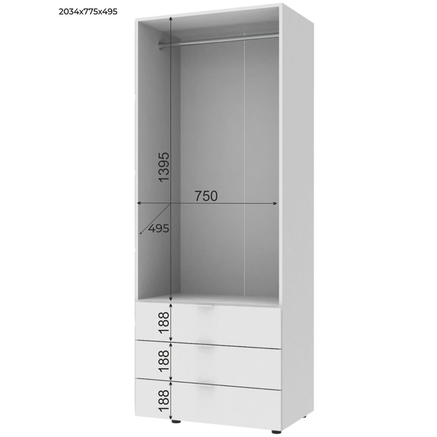 Шкаф Doros Геллар Графит (80737023) - фото 4 Шкаф Doros Геллар Графит (80737023) - фото 4