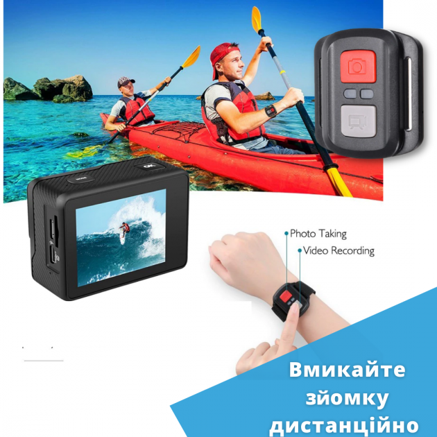 Екшн-камера з двома дисплеями Action Camera 60 FPS Wi-FI EIS (AT-Q60TR) - фото 3