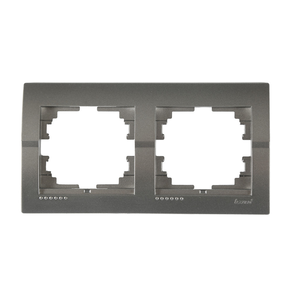 Рамка Lezard Deriy 2-местная горизонтальная Темно-серый