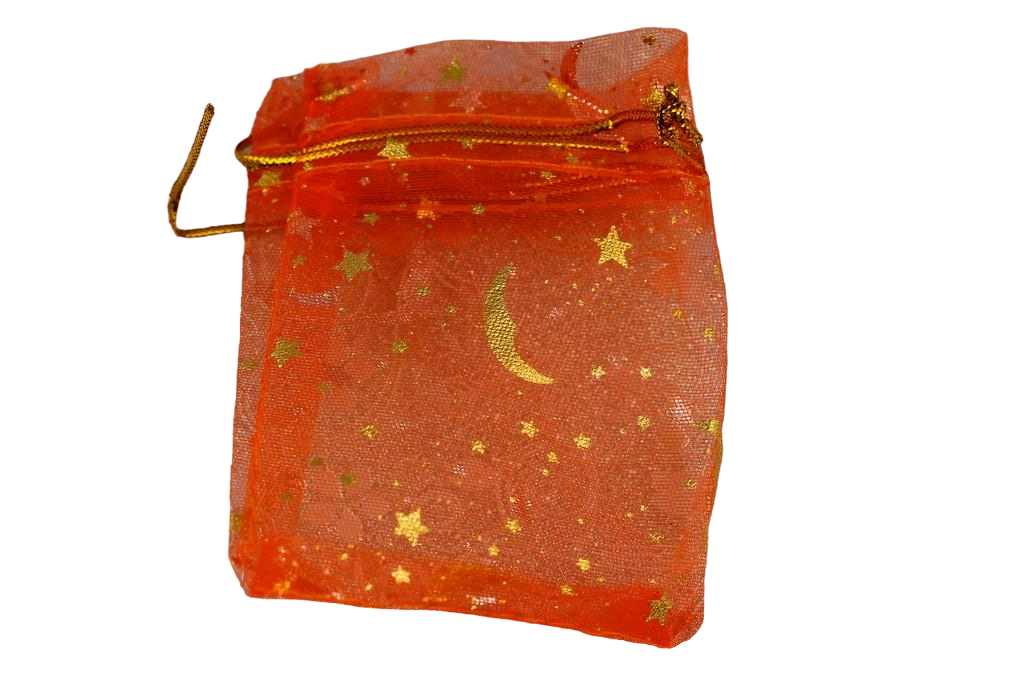 Мешочек из органзы месяц со звездами 12х8 см Оранжевый (1698572222)
