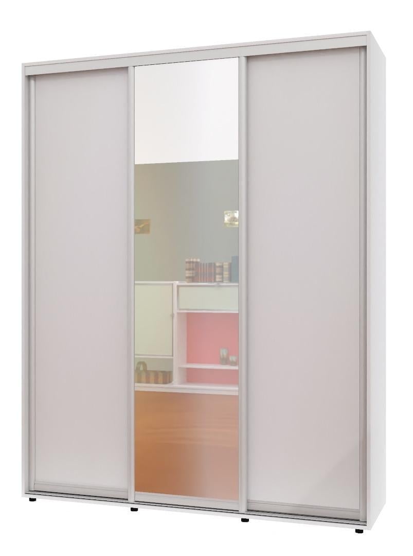Шкаф-купе трехдверный Алекса ШК-04 ДСП/зеркало/ДСП 210x70x220 см Белый
