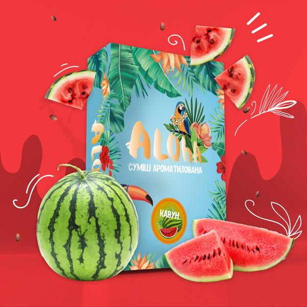 Табак для кальяна Арбуз ALOHA 100г безникотиновый