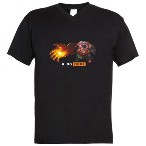 Футболка чоловіча з V-подібним вирізом "Пудж, а по попі" M Чорний (16460012-2-197319-M)