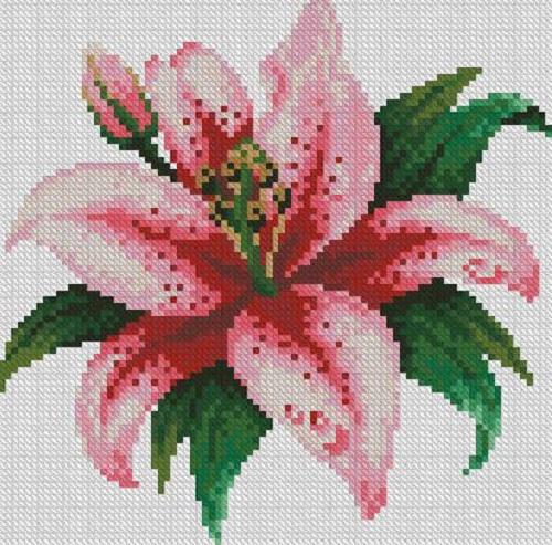 Алмазная мозаика Розовая лилия 22x22 см (DM.015) Алмазная мозаика Розовая лилия 22x22 см (DM.015)