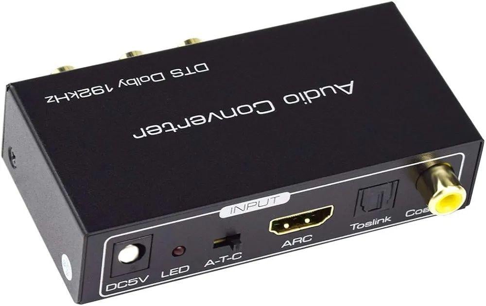 Аудіоконвертер HDMI ARC/Optical/Coaxial на RCA та 3,5 мм AUX ЦАП 192 кГц (33493307)