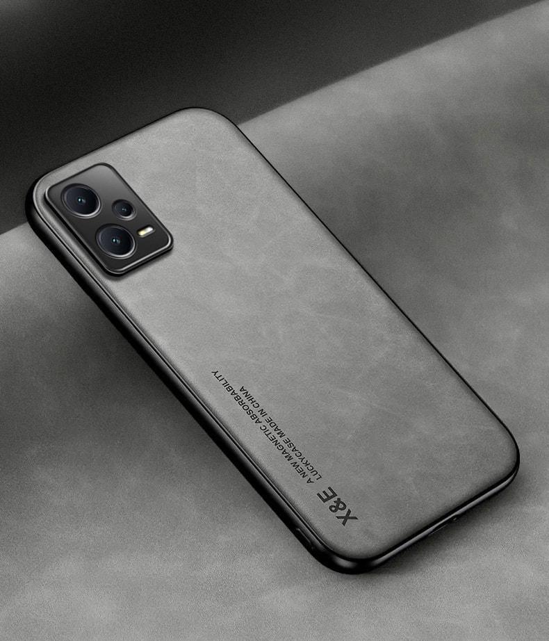 Кожаный чехол XnE Xiaomi Redmi Note 12 Pro+ 5G с металлической вставкой Grey (35028-33)