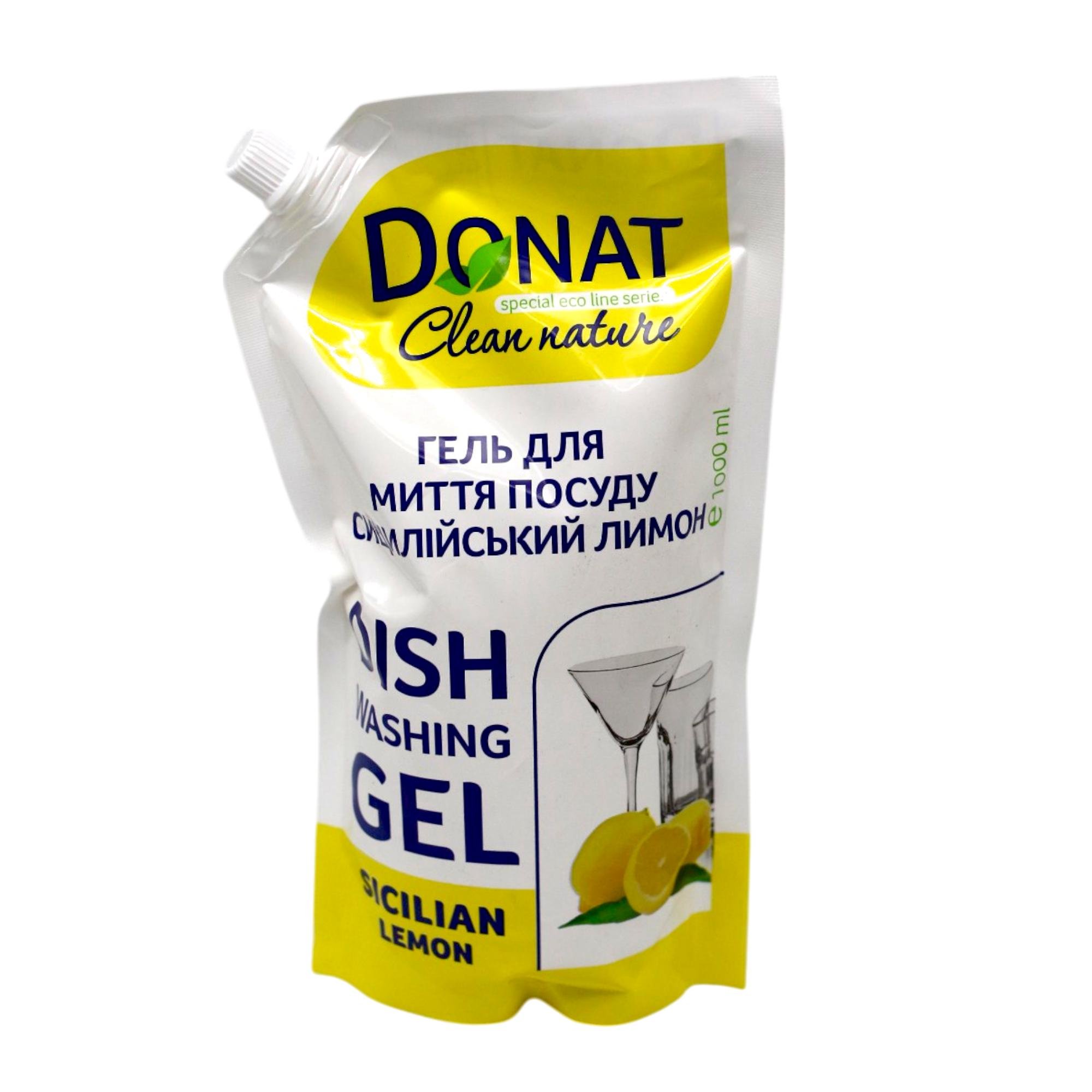 Гель для мытья посуды Donat Clean Nature Сицилийский лимон 1 л (НФ-00008047)
