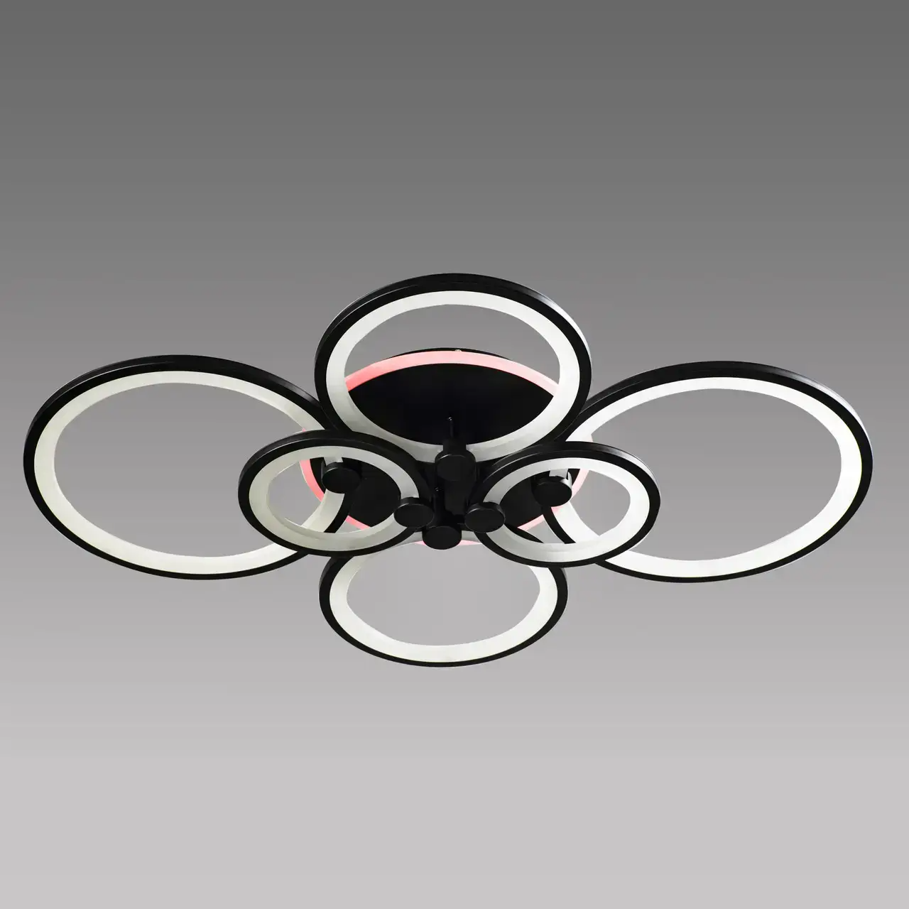 Люстра светодиодная Svet SY-5332/2+2 DIMMER с RGB-подсветкой корпуса 3000-6000К 188+24W BK/RGB (15342650)